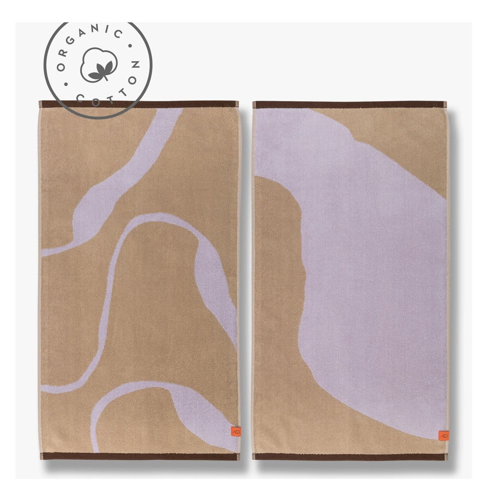 Prosoape mov lavandă/maro deschis 2 buc. din bumbac organic 50x90 cm Nova Arte – Mette Ditmer Denmark Prosoape mov lavandă/maro deschis 2 buc. din bumbac organic 50x90 cm Nova Arte – Mette Ditmer Denmark