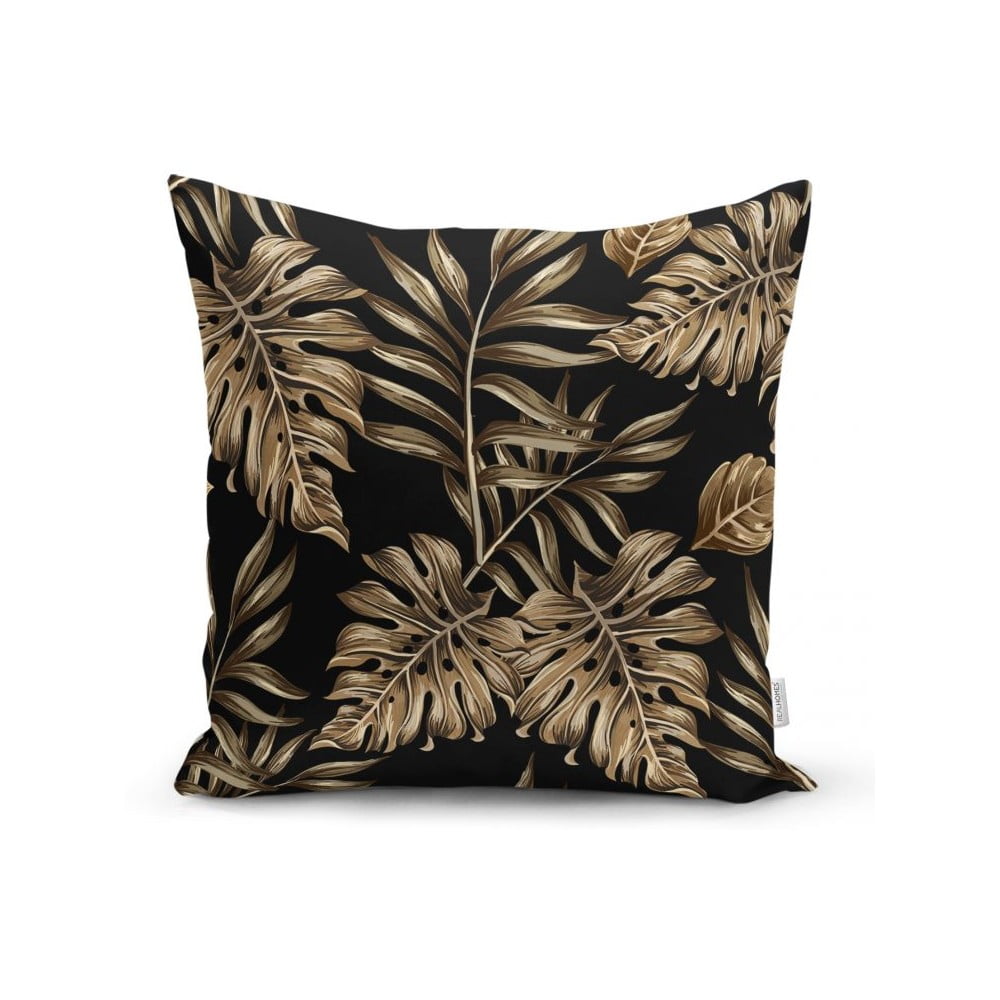 Față de pernă Minimalist Cushion Covers Golden Leafes With Black BG, 45 x 45 cm Față de pernă Minimalist Cushion Covers Golden Leafes With Black BG, 45 x 45 cm