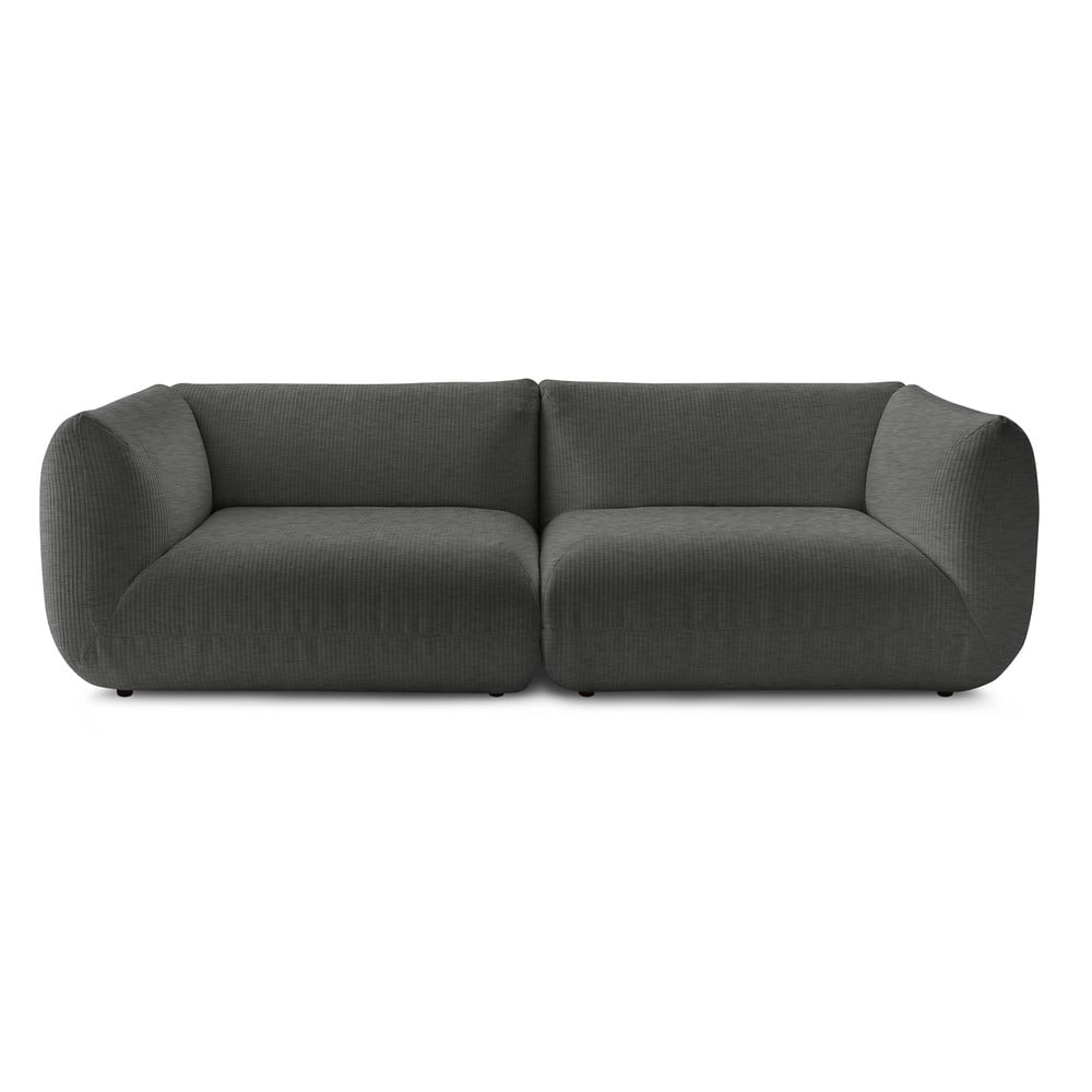 Canapea gri cu tapițerie din catifea reiată 260 cm Lecomte – Bobochic Paris Canapea gri cu tapițerie din catifea reiată 260 cm Lecomte – Bobochic Paris