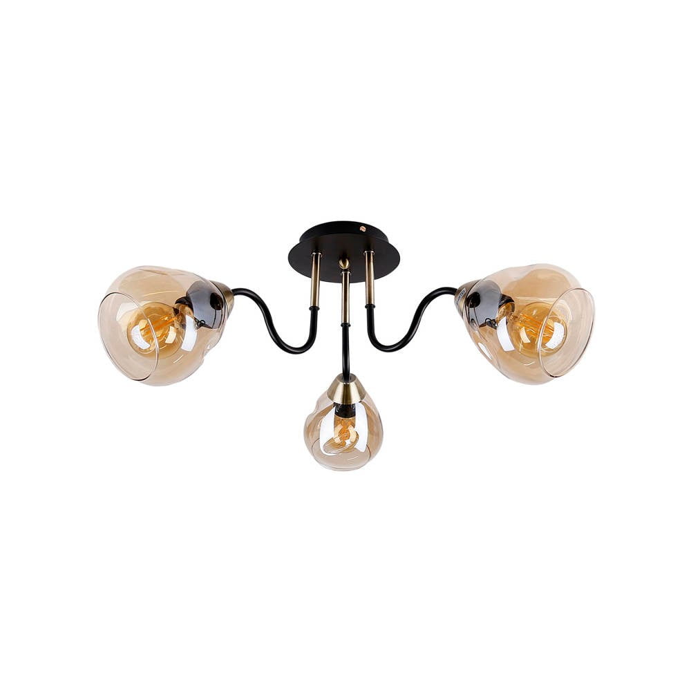 Plafonieră negru/auriu cu abajur din sticlă Unica – Candellux Lighting Plafonieră negru/auriu cu abajur din sticlă Unica – Candellux Lighting
