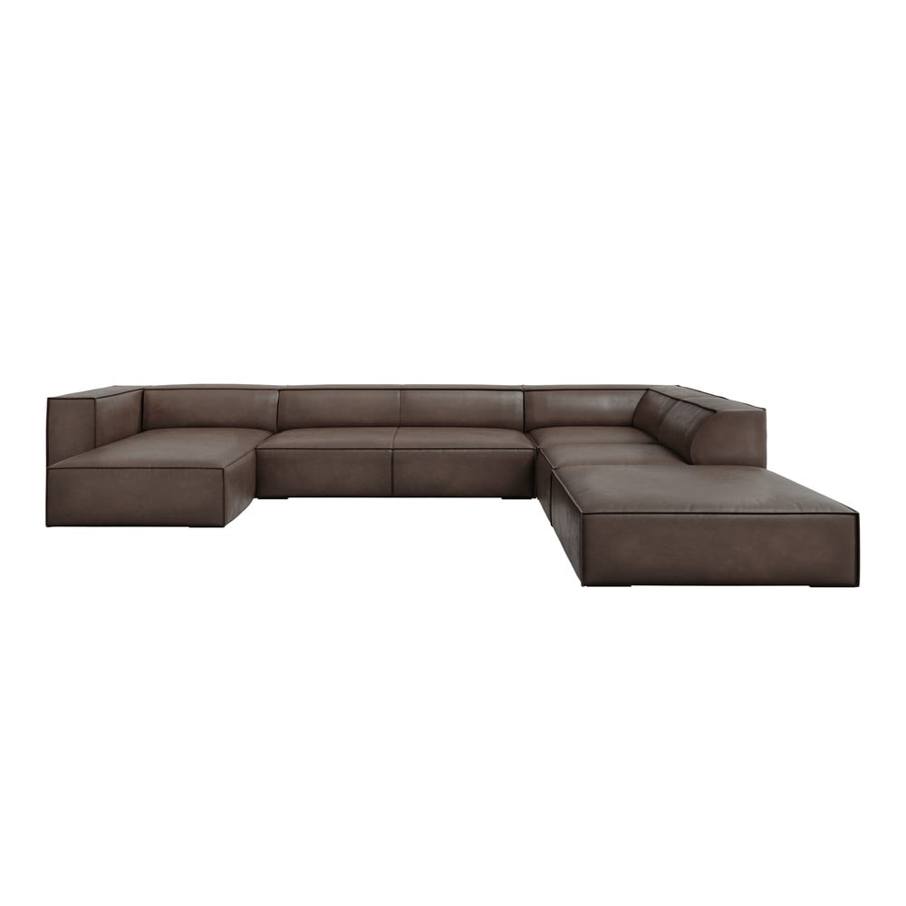 Colțar maro cu tapițerie din piele (cu șezlong pe partea dreaptă) Madame – Windsor & Co Sofas Colțar maro cu tapițerie din piele (cu șezlong pe partea dreaptă) Madame – Windsor & Co Sofas