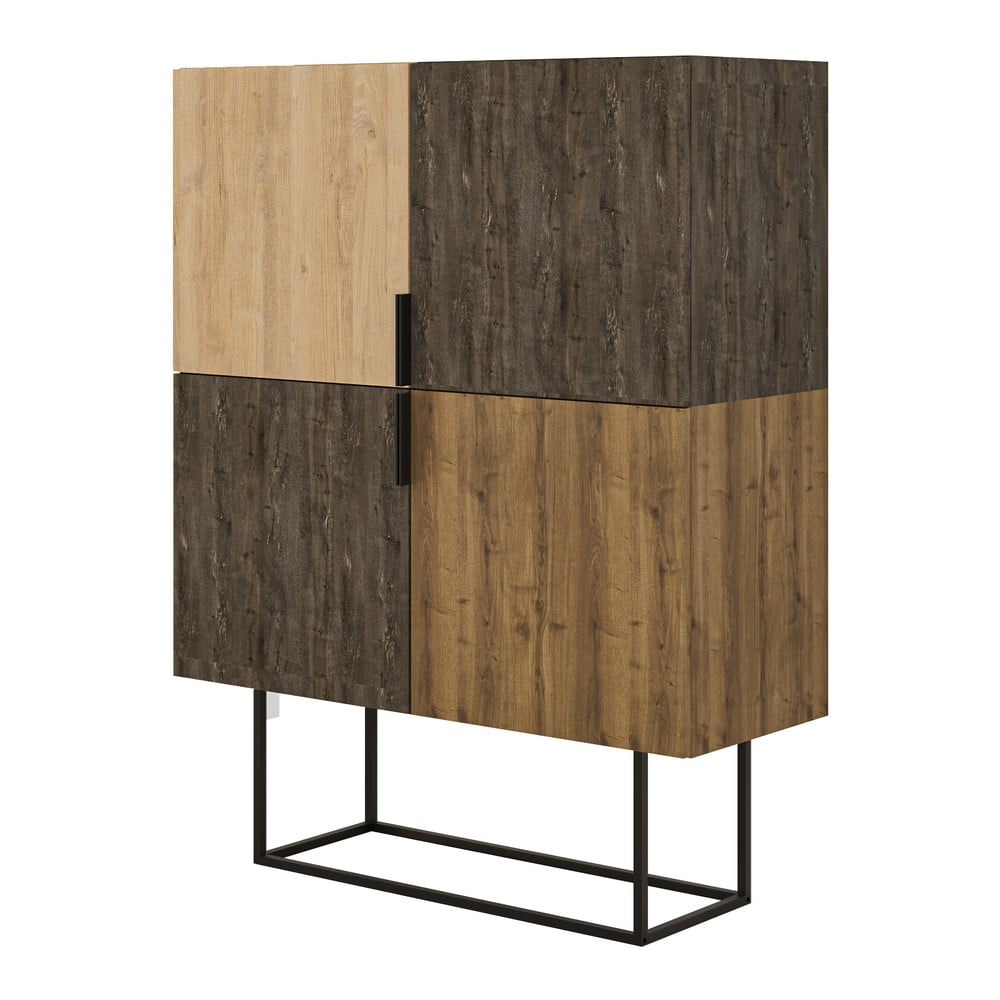 Dulap maro/în culoare naturală cu aspect de lemn de stejar 100x130 cm Titan – Marckeric Dulap maro/în culoare naturală cu aspect de lemn de stejar 100x130 cm Titan – Marckeric