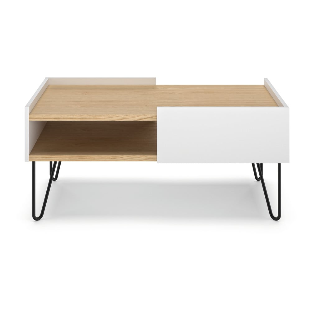 Măsuță de cafea cu blat cu aspect de lemn de stejar 100x55 cm Nina TemaHome Măsuță de cafea cu blat cu aspect de lemn de stejar 100x55 cm Nina TemaHome