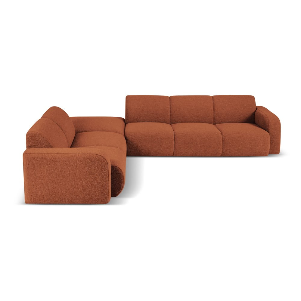 Colțar maro cu tapițerie din stofă bouclé (colț stânga) Molino – Micadoni Home Colțar maro cu tapițerie din stofă bouclé (colț stânga) Molino – Micadoni Home