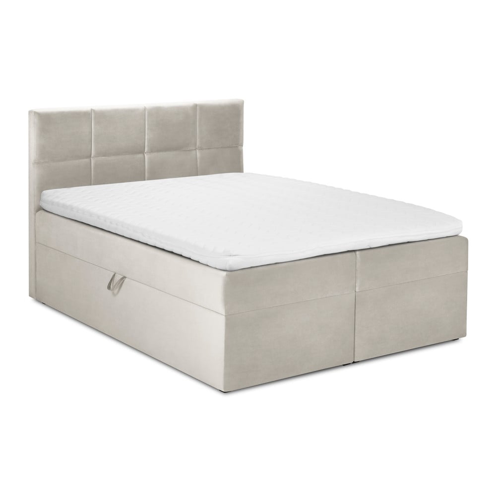 Pat boxspring 180x200 cm bej cu spațiu de depozitare Mimicry – Mazzini Beds Pat boxspring 180x200 cm bej cu spațiu de depozitare Mimicry – Mazzini Beds