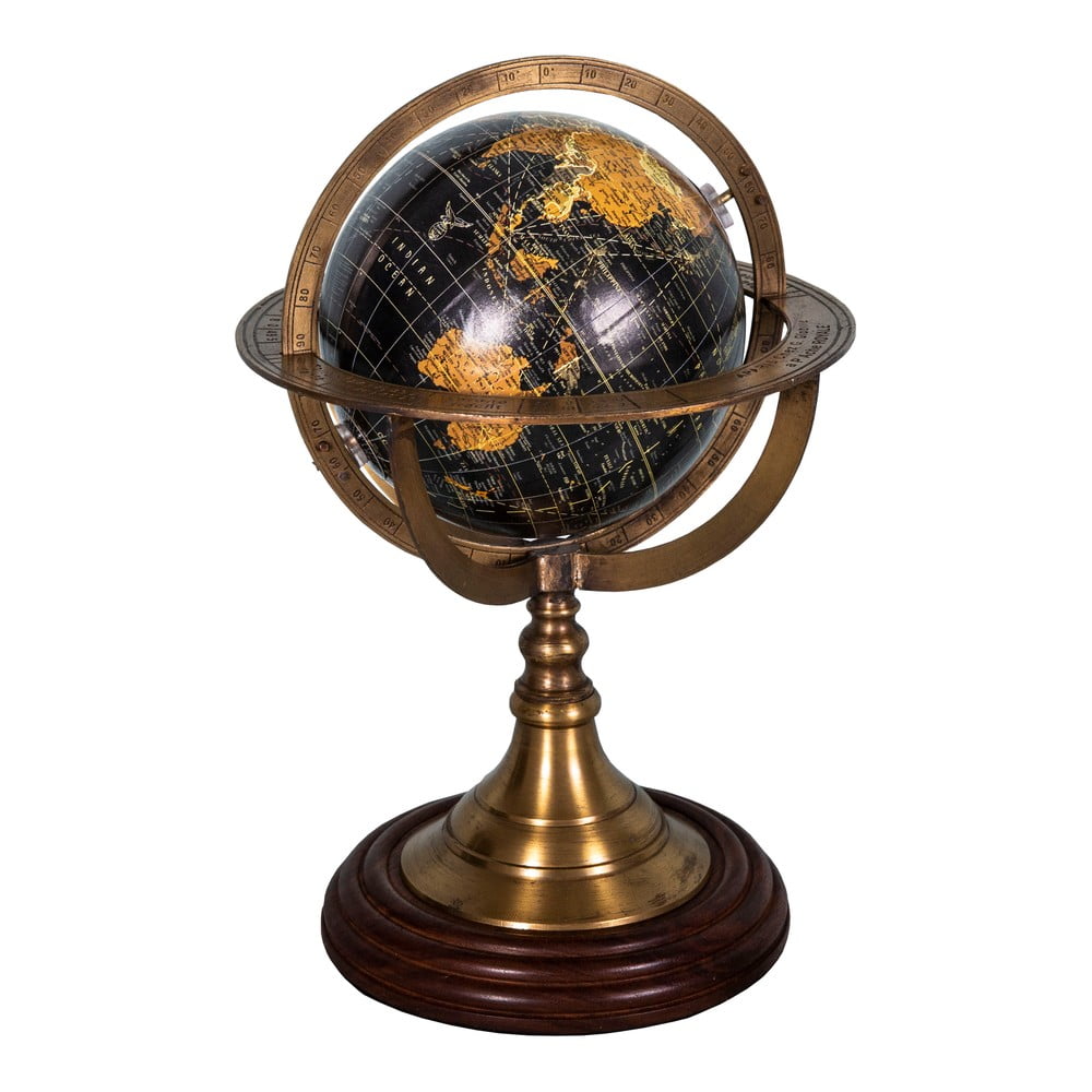 Glob decorativ cu sport din lemn de palisandru Antic Line Globe, ø 17 cm Glob decorativ cu sport din lemn de palisandru Antic Line Globe, ø 17 cm