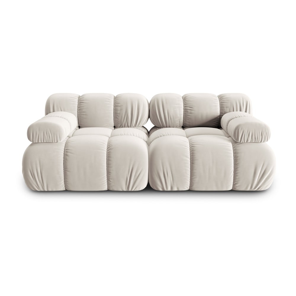 Canapea bej cu tapițerie din catifea 188 cm Bellis – Micadoni Home Canapea bej cu tapițerie din catifea 188 cm Bellis – Micadoni Home
