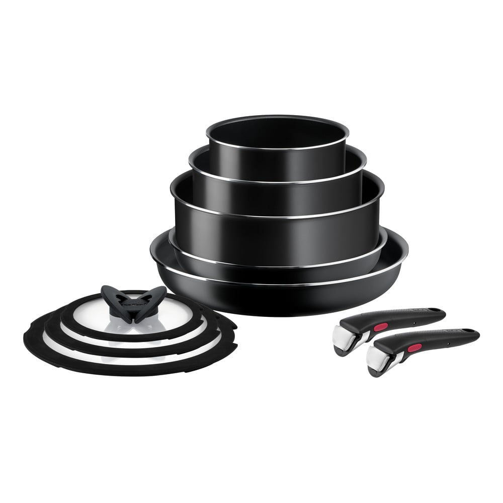 Set de vase pentru gătit 10 buc. din aluminiu Ingenio Easy Cook & Clean Black – Tefal Set de vase pentru gătit 10 buc. din aluminiu Ingenio Easy Cook & Clean Black – Tefal