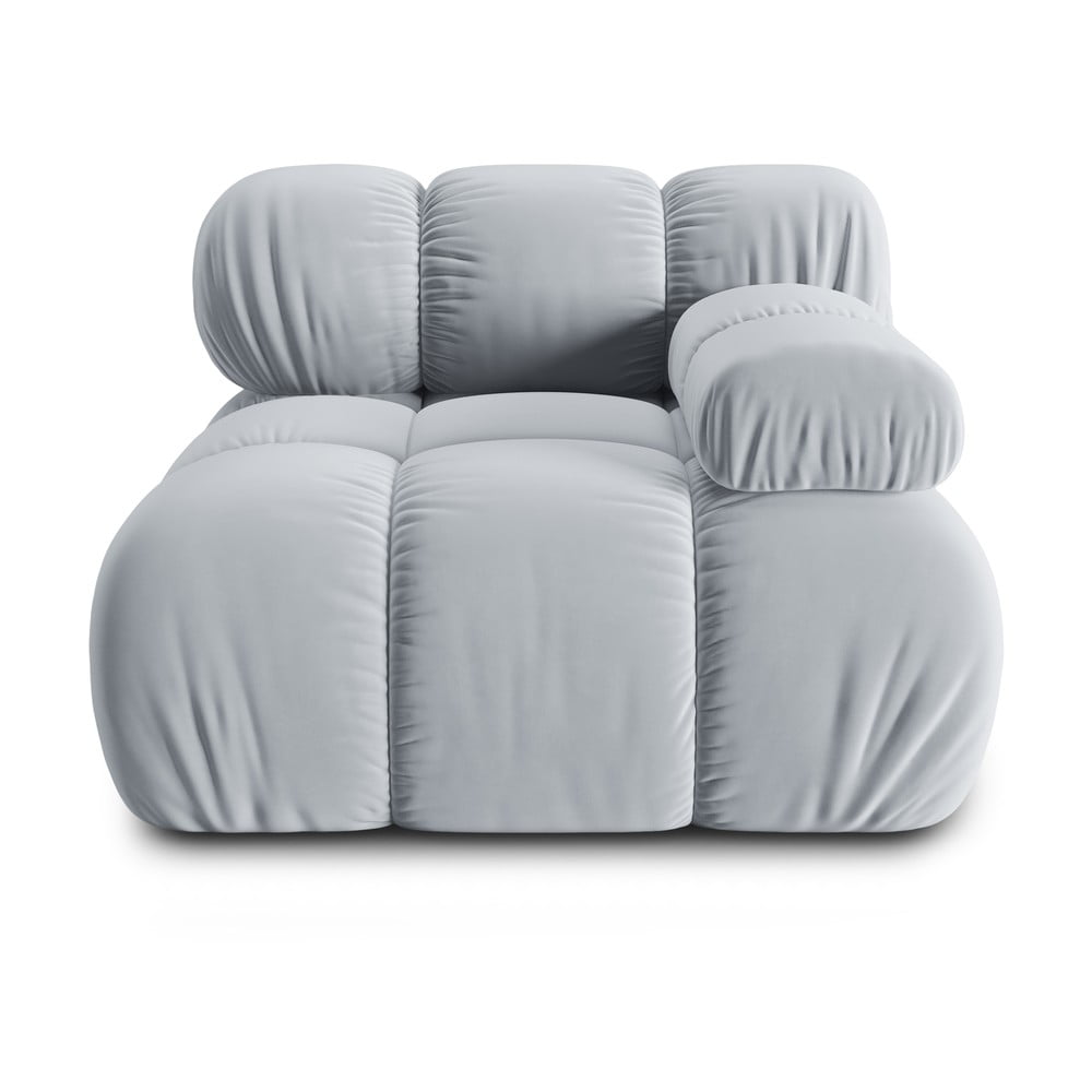 Modul pentru canapea albastru deschis cu tapițerie din catifea (colț dreapta) Bellis – Micadoni Home Modul pentru canapea albastru deschis cu tapițerie din catifea (colț dreapta) Bellis – Micadoni Home
