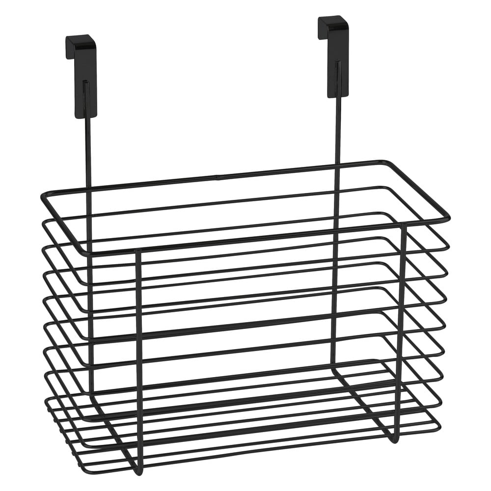 Coș depozitare pentru ușă dulap Wenko Slim, înălțime 25 cm, negru Coș depozitare pentru ușă dulap Wenko Slim, înălțime 25 cm, negru
