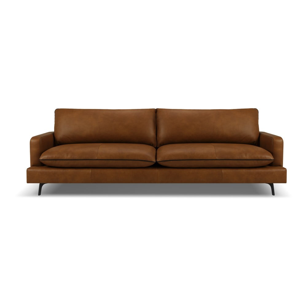 Canapea maro coniac cu tapițerie din piele 260 cm Virna – Micadoni Home Canapea maro coniac cu tapițerie din piele 260 cm Virna – Micadoni Home