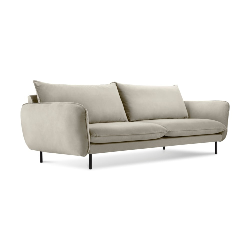 Canapea țesătură catifea Cosmopolitan Design Vienna, 230 cm, bej Canapea țesătură catifea Cosmopolitan Design Vienna, 230 cm, bej