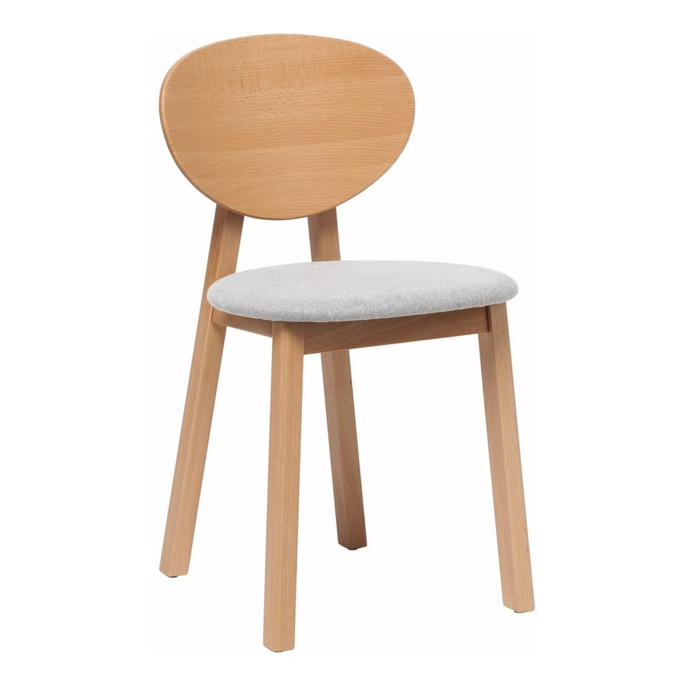 Set 2 scaune de dining din fag cu șezut gri Bonami Selection Milo Set 2 scaune de dining din fag cu șezut gri Bonami Selection Milo