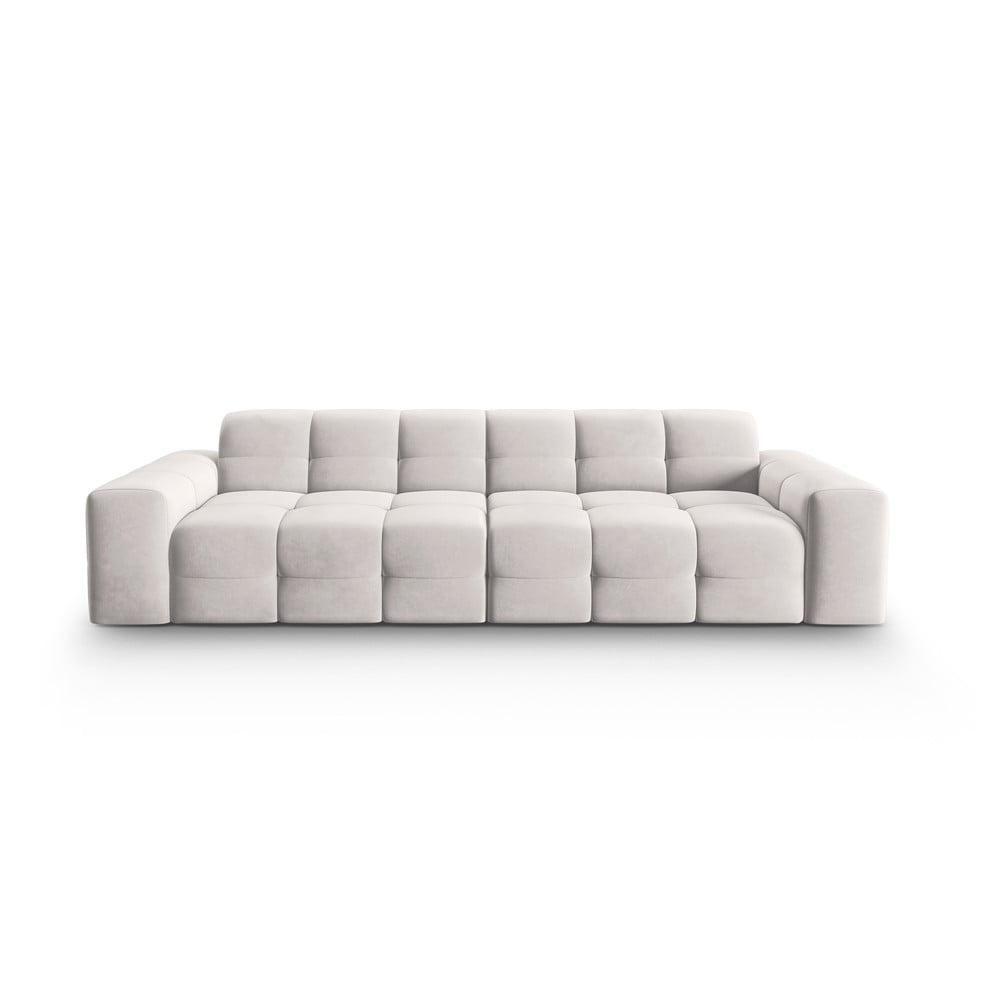 Canapea gri deschis cu tapițerie din catifea 255 cm Kendal – Micadoni Home Canapea gri deschis cu tapițerie din catifea 255 cm Kendal – Micadoni Home