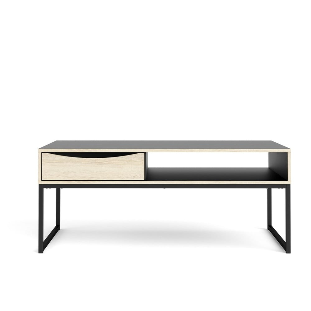 Măsuță de cafea neagră cu aspect de lemn de stejar 117x60 cm Stubbe - Tvilum Măsuță de cafea neagră cu aspect de lemn de stejar 117x60 cm Stubbe - Tvilum
