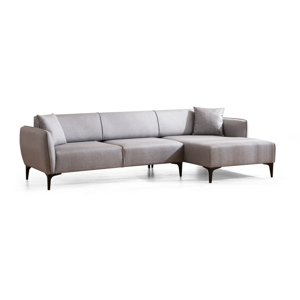 Colțar Belissimo gri deschis, colț pe partea dreaptă – Balcab Home Colțar Belissimo gri deschis, colț pe partea dreaptă – Balcab Home