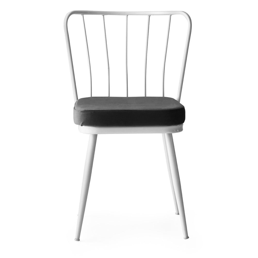 Scaune de dining alb-negru 2 buc. din metal Yildiz – Kalune Design Scaune de dining alb-negru 2 buc. din metal Yildiz – Kalune Design