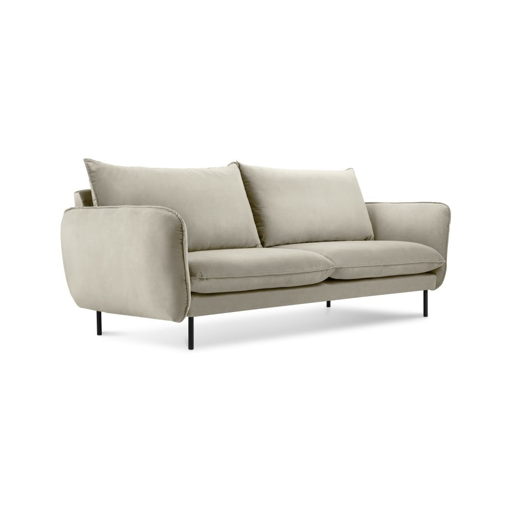 Canapea țesătură catifea Cosmopolitan Design Vienna, 160 cm, bej Canapea țesătură catifea Cosmopolitan Design Vienna, 160 cm, bej