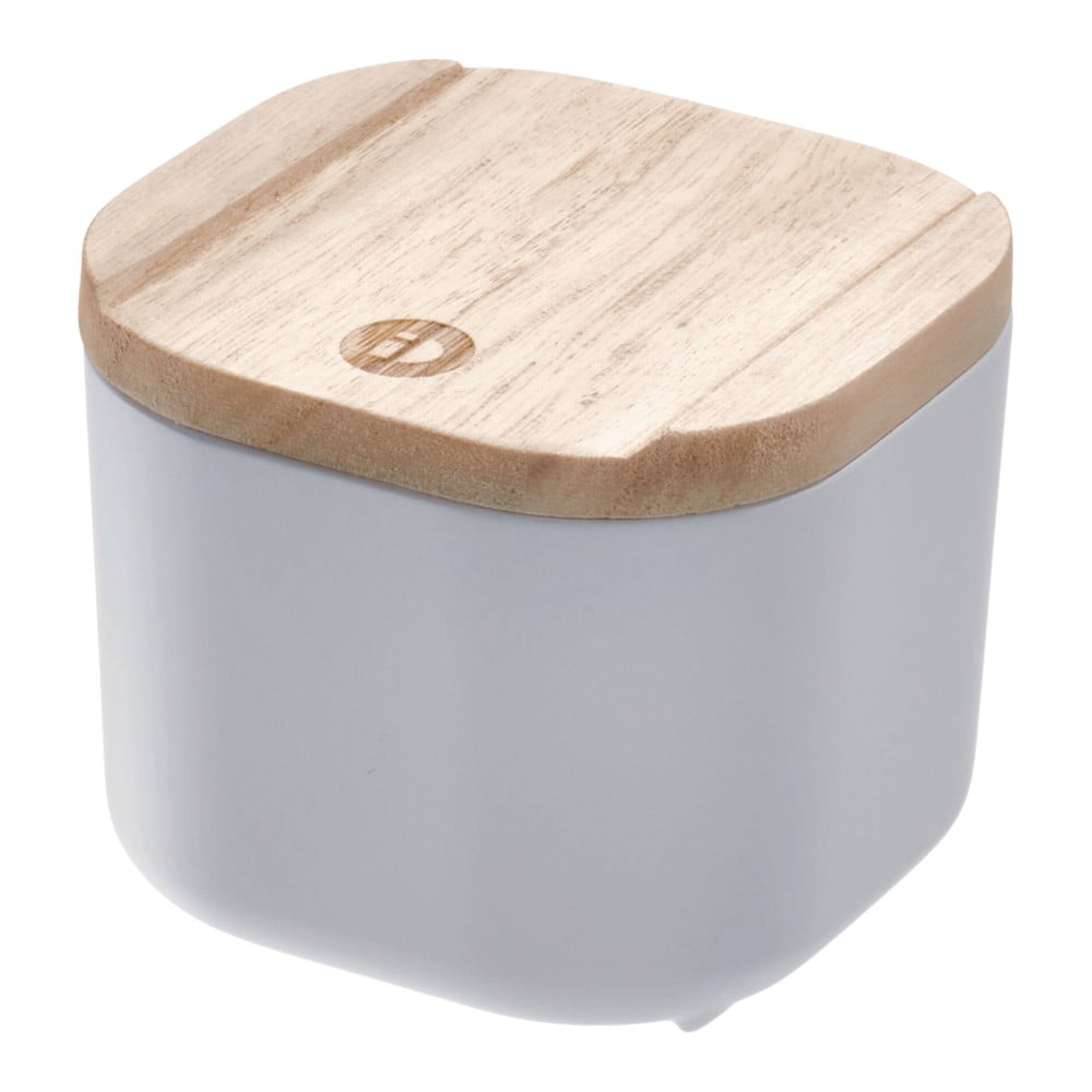 Cutie depozitare cu capac din lemn paulownia iDesign Eco, 9 x 9 cm, gri Cutie depozitare cu capac din lemn paulownia iDesign Eco, 9 x 9 cm, gri