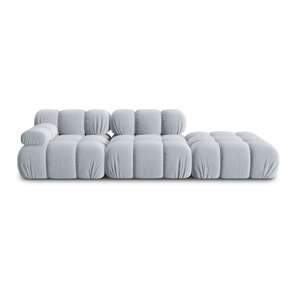 Canapea albastru-deschis cu tapițerie din catifea 282 cm Bellis – Micadoni Home Canapea albastru-deschis cu tapițerie din catifea 282 cm Bellis – Micadoni Home
