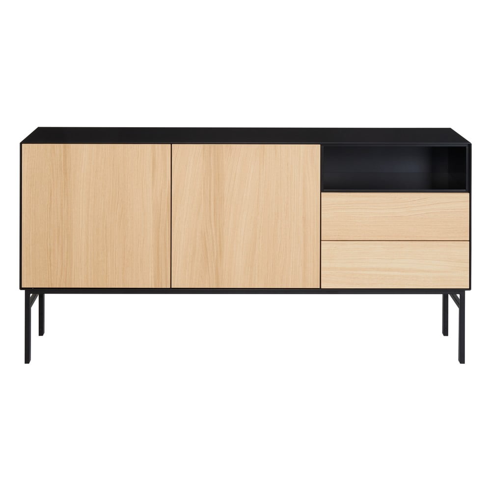 Comodă joasă neagră cu aspect de stejar 180x89 cm Edge by Hammel - Hammel Furniture Comodă joasă neagră cu aspect de stejar 180x89 cm Edge by Hammel - Hammel Furniture