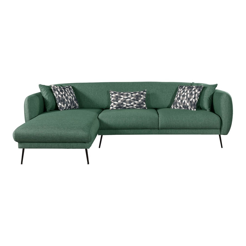 Colțar extensibil cu șezlong pe partea stângă Pandia Home Madrid, verde Colțar extensibil cu șezlong pe partea stângă Pandia Home Madrid, verde