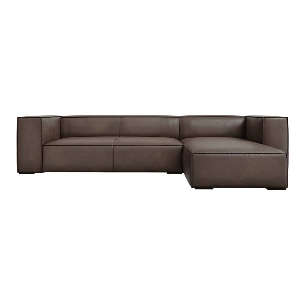 Colțar maro cu tapițerie din piele (cu șezlong pe partea dreaptă) Madame – Windsor & Co Sofas Colțar maro cu tapițerie din piele (cu șezlong pe partea dreaptă) Madame – Windsor & Co Sofas