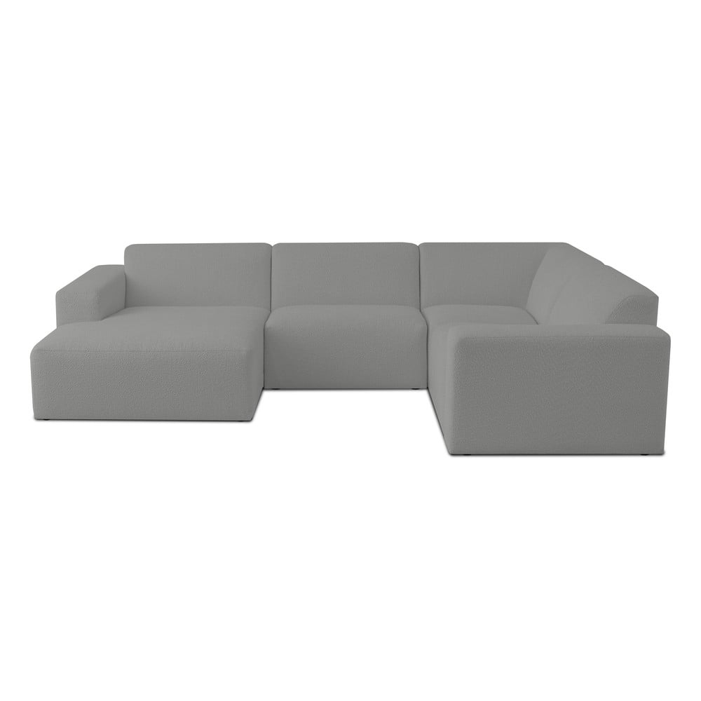 Colțar gri cu tapițerie din stofă bouclé (în formă de "U") Roxy – Scandic Colțar gri cu tapițerie din stofă bouclé (în formă de "U") Roxy – Scandic