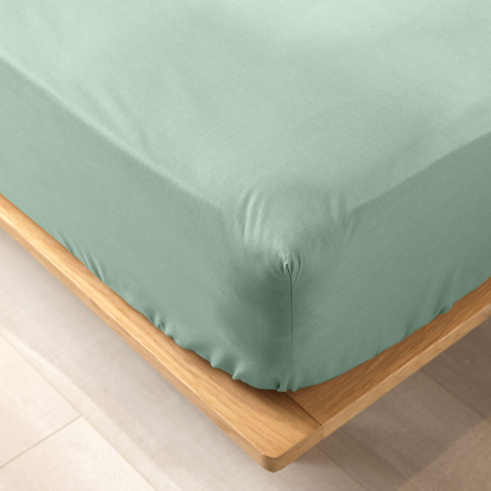 Cearceaf verde deschis din bumbac organic cu elastic 160x200 cm Biolina – douceur d'intérieur Cearceaf verde deschis din bumbac organic cu elastic 160x200 cm Biolina – douceur d'intérieur