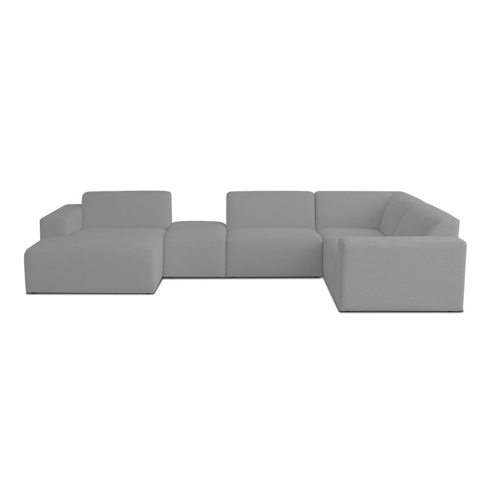 Colțar gri cu tapițerie din stofă bouclé (în formă de "U") Roxy – Scandic Colțar gri cu tapițerie din stofă bouclé (în formă de "U") Roxy – Scandic