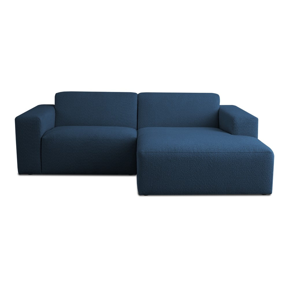 Colțar albastru închis cu tapițerie din stofă bouclé (cu colț pe partea dreaptă) Roxy – Scandic Colțar albastru închis cu tapițerie din stofă bouclé (cu colț pe partea dreaptă) Roxy – Scandic