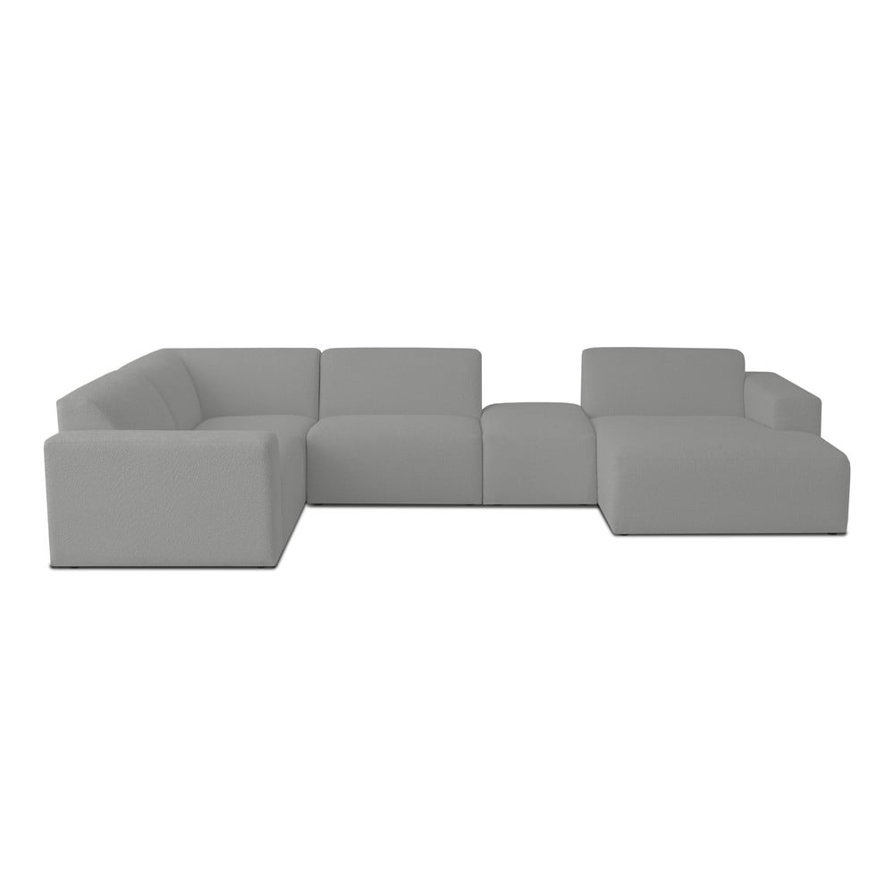 Colțar gri cu tapițerie din stofă bouclé (în formă de "U") Roxy – Scandic Colțar gri cu tapițerie din stofă bouclé (în formă de "U") Roxy – Scandic