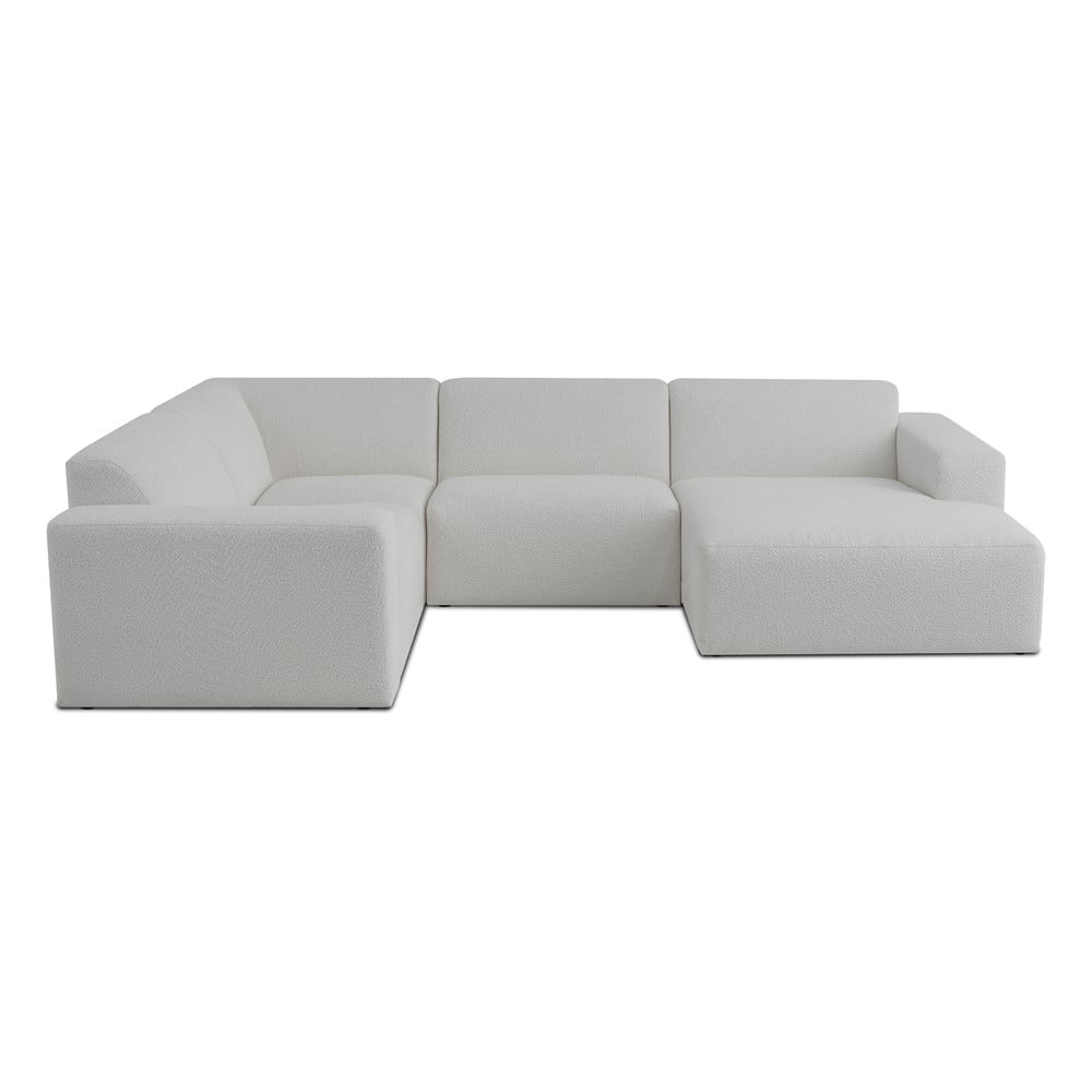 Colțar alb cu tapițerie din stofă bouclé (în formă de "U") Roxy – Scandic Colțar alb cu tapițerie din stofă bouclé (în formă de "U") Roxy – Scandic
