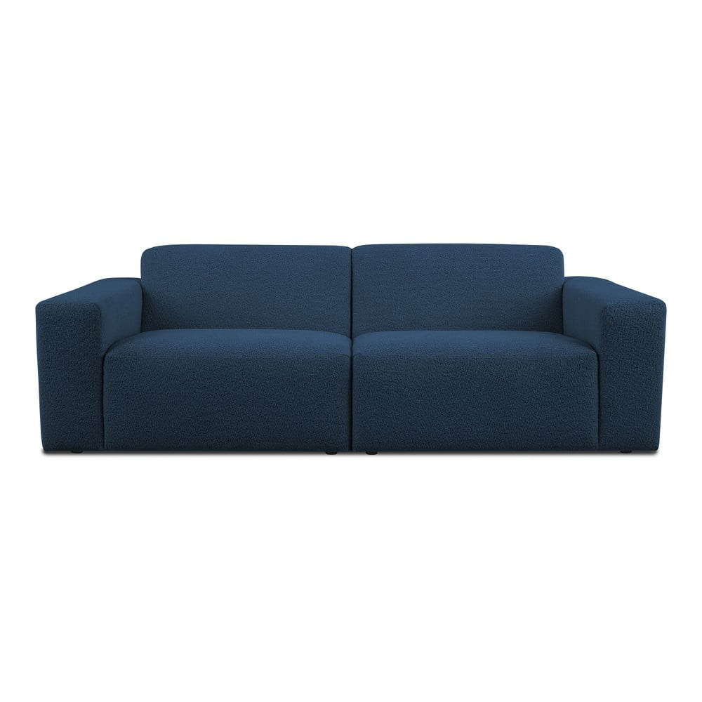 Canapea albastru-închis cu tapițerie din stofă bouclé 228 cm Roxy – Scandic Canapea albastru-închis cu tapițerie din stofă bouclé 228 cm Roxy – Scandic