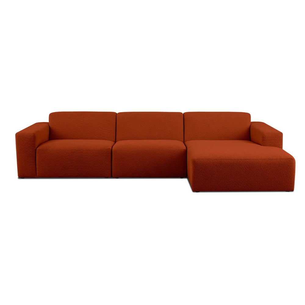 Colțar cărămiziu cu tapițerie din stofă bouclé (cu colț pe partea dreaptă) Roxy – Scandic Colțar cărămiziu cu tapițerie din stofă bouclé (cu colț pe partea dreaptă) Roxy – Scandic