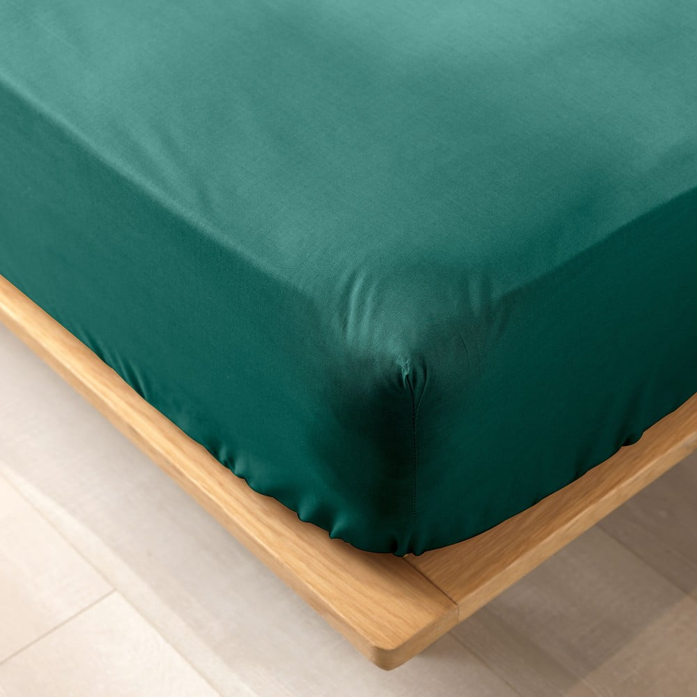 Cearceaf verde din bumbac organic cu elastic 160x200 cm Biolina – douceur d'intérieur Cearceaf verde din bumbac organic cu elastic 160x200 cm Biolina – douceur d'intérieur