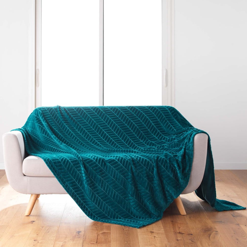Cuvertură în culoarea petrolului din microflanel 180x220 cm Arya – douceur d'intérieur Cuvertură în culoarea petrolului din microflanel 180x220 cm Arya – douceur d'intérieur