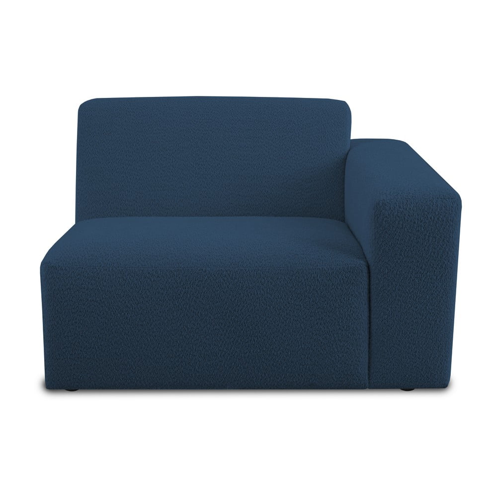 Modul pentru canapea albastru închis cu tapițerie din stofă bouclé (cu colț pe partea dreaptă) Roxy – Scandic Modul pentru canapea albastru închis cu tapițerie din stofă bouclé (cu colț pe partea dreaptă) Roxy – Scandic