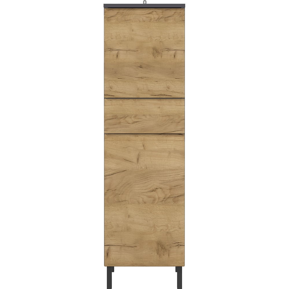 Dulap de baie înalt gri închis cu aspect de stejar 34x120 cm Salinas - Germania Dulap de baie înalt gri închis cu aspect de stejar 34x120 cm Salinas - Germania