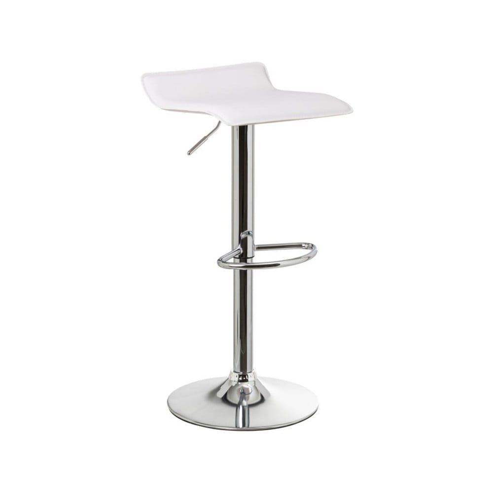 Scaune de bar albe cu înălțime ajustabilă 2 buc. din imitație de piele (înălțime șezut 63 cm) – Casa Selección Scaune de bar albe cu înălțime ajustabilă 2 buc. din imitație de piele (înălțime șezut 63 cm) – Casa Selección
