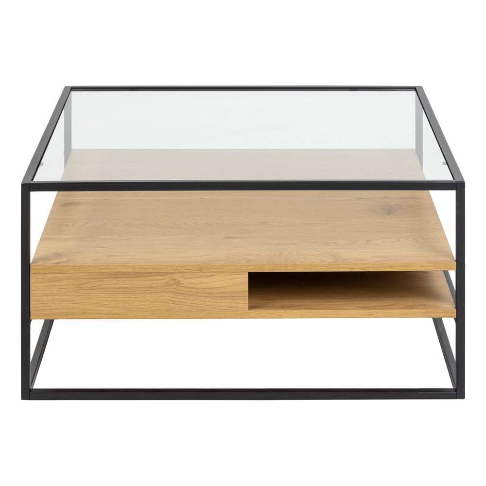 Măsuță de cafea în culoare naturală cu blat din sticlă 80x80 cm Randolf – Actona Măsuță de cafea în culoare naturală cu blat din sticlă 80x80 cm Randolf – Actona