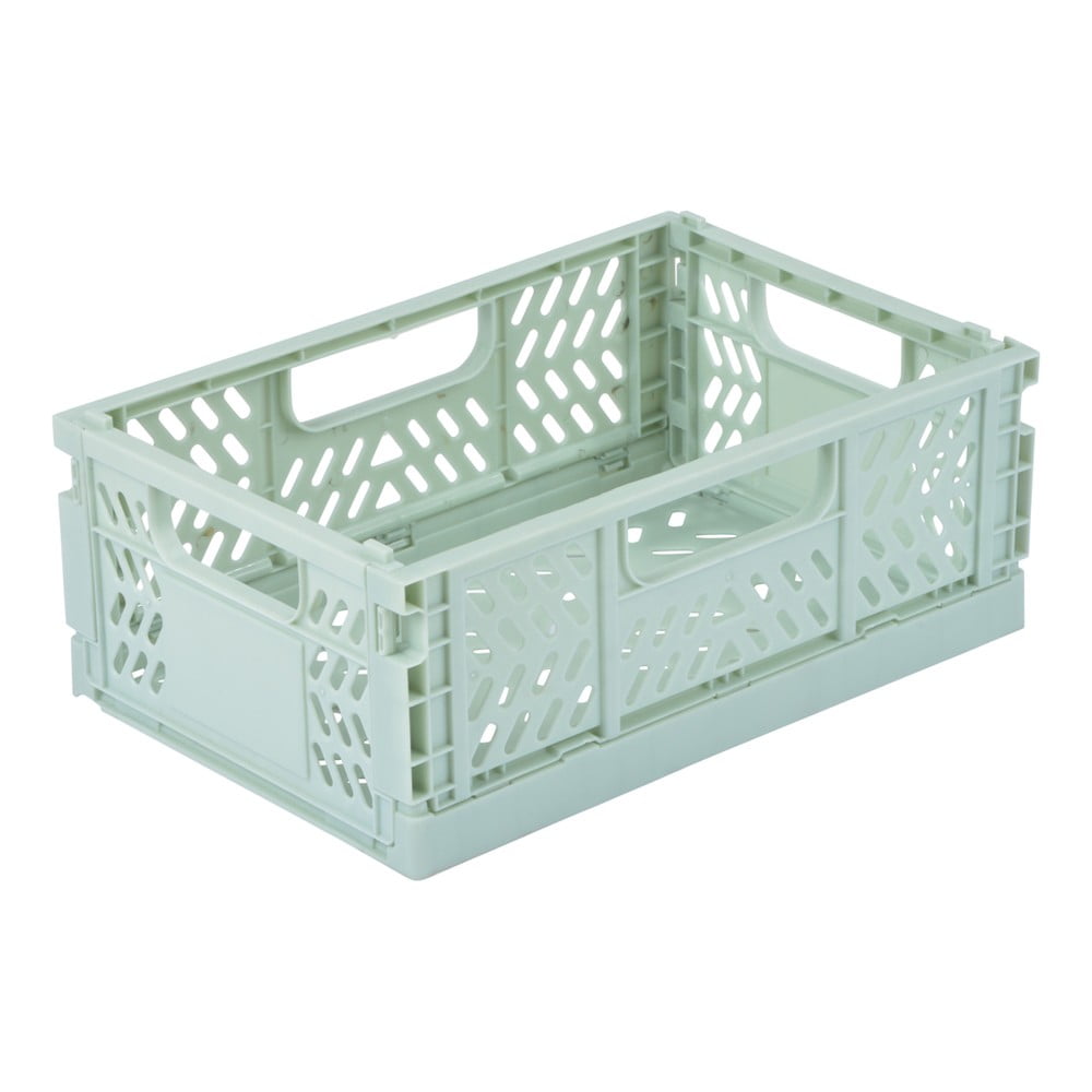 Cutie de depozitare verde-mentă din plastic 21x14.5x8 cm – Homéa Cutie de depozitare verde-mentă din plastic 21x14.5x8 cm – Homéa