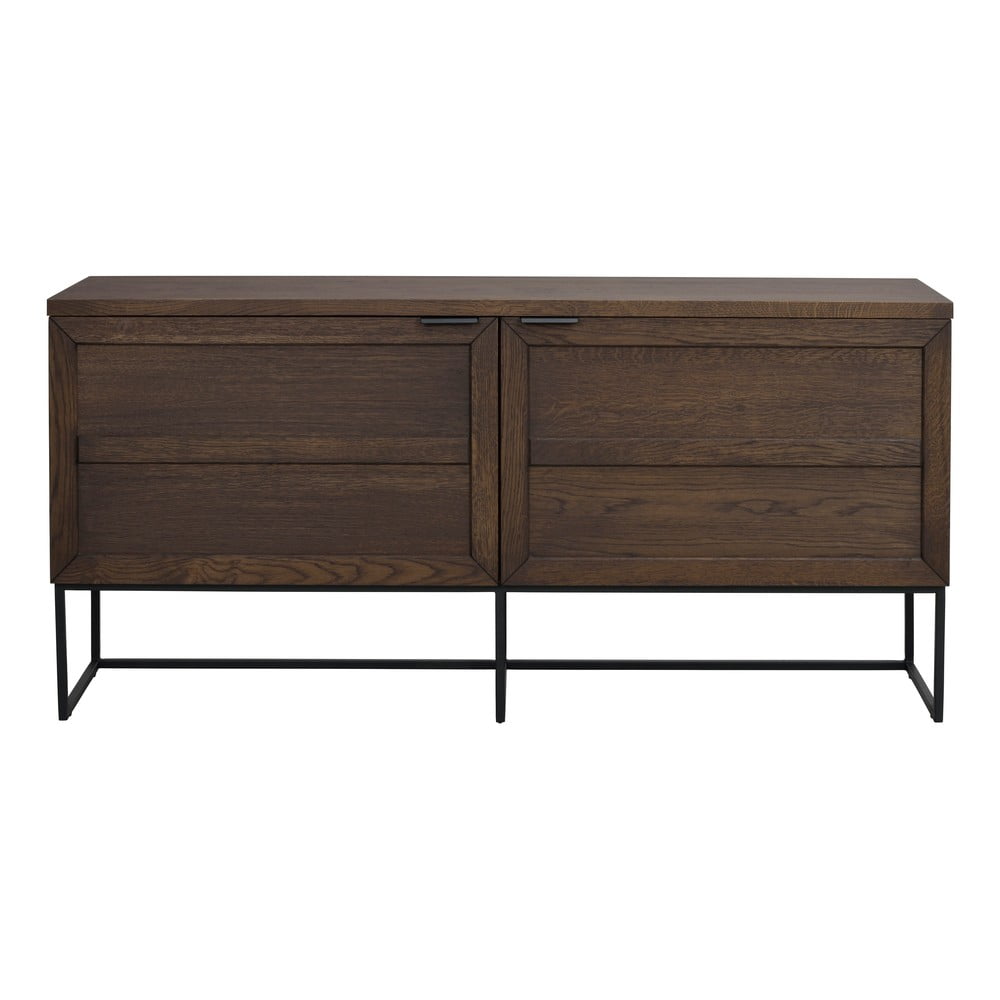 Comodă maro joasă din lemn masiv de stejar 160x75 cm Everett – Rowico Comodă maro joasă din lemn masiv de stejar 160x75 cm Everett – Rowico
