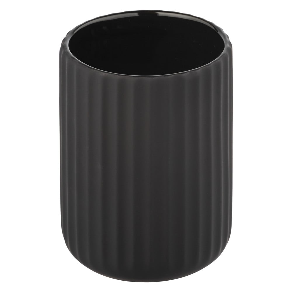 Suport din ceramică pentru periuțe de dinți Wenko Belluno, negru Suport din ceramică pentru periuțe de dinți Wenko Belluno, negru