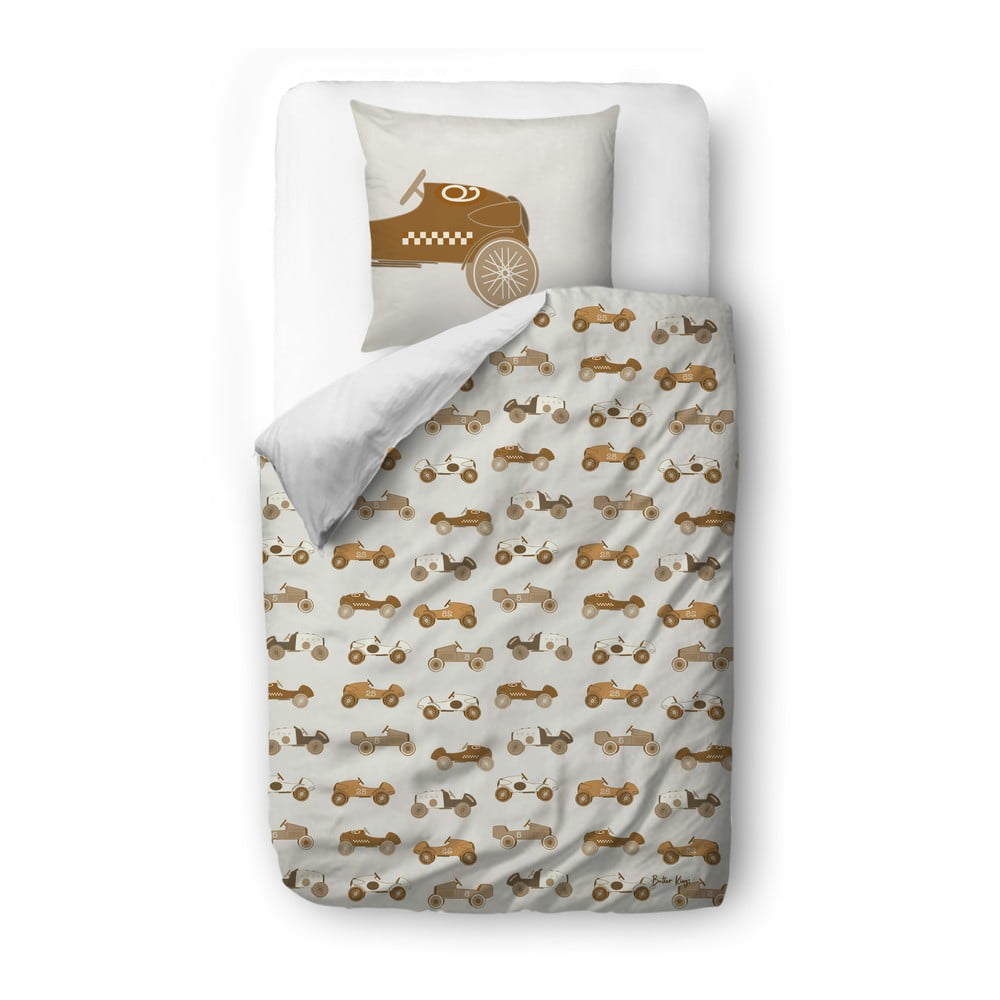 Lenjerie de pat pentru copii din bumbac satinat pentru pat de o persoană 140x200 cm Rallye – Butter Kings Lenjerie de pat pentru copii din bumbac satinat pentru pat de o persoană 140x200 cm Rallye – Butter Kings