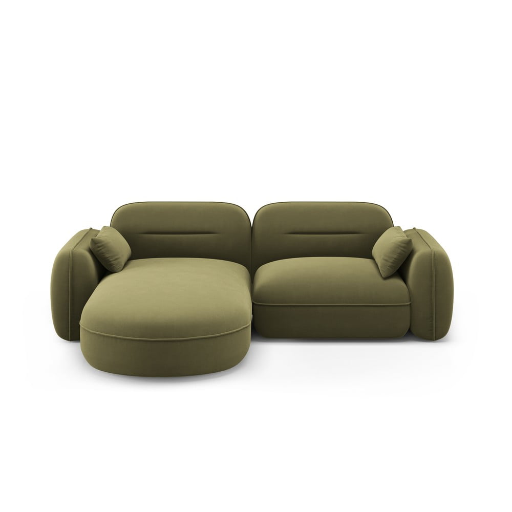 Colțar verde cu tapițerie din catifea (colț stânga) Audrey – Interieurs 86 Colțar verde cu tapițerie din catifea (colț stânga) Audrey – Interieurs 86