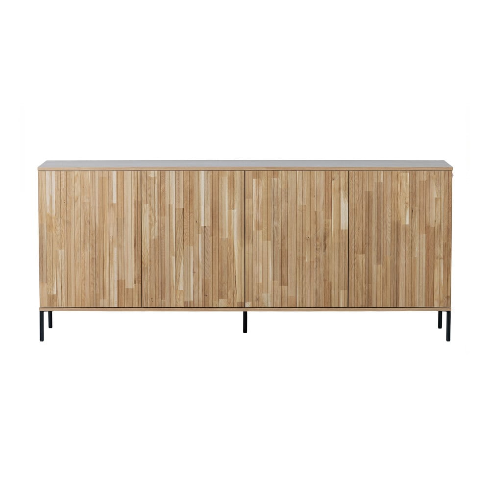 Comodă în culoare naturală joasă cu aspect de lemn de stejar 200x85 cm Gravure – WOOOD Comodă în culoare naturală joasă cu aspect de lemn de stejar 200x85 cm Gravure – WOOOD