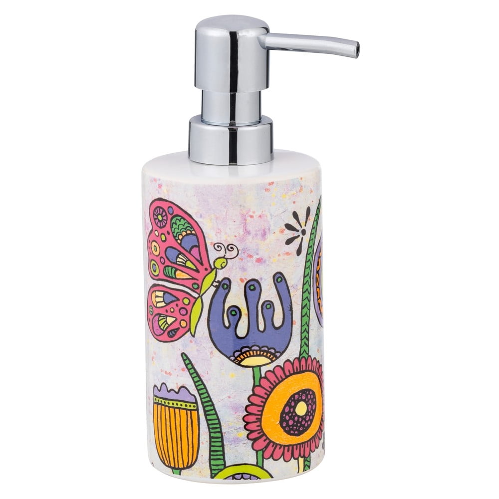 Dozator de săpun lichid din ceramică 360 ml Rollin'Art Full Bloom – Wenko Dozator de săpun lichid din ceramică 360 ml Rollin'Art Full Bloom – Wenko