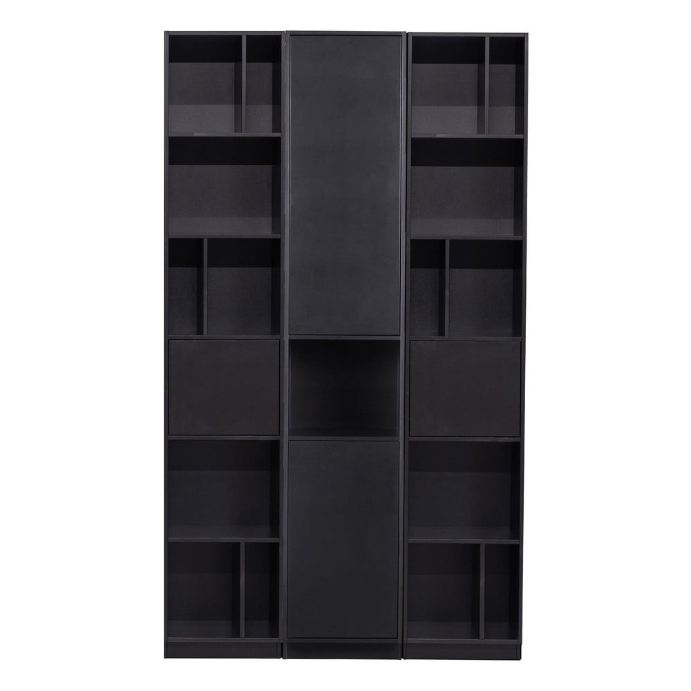 Bibliotecă modulară neagră din lemn masiv de pin 120x210 cm Finca – WOOOD Bibliotecă modulară neagră din lemn masiv de pin 120x210 cm Finca – WOOOD