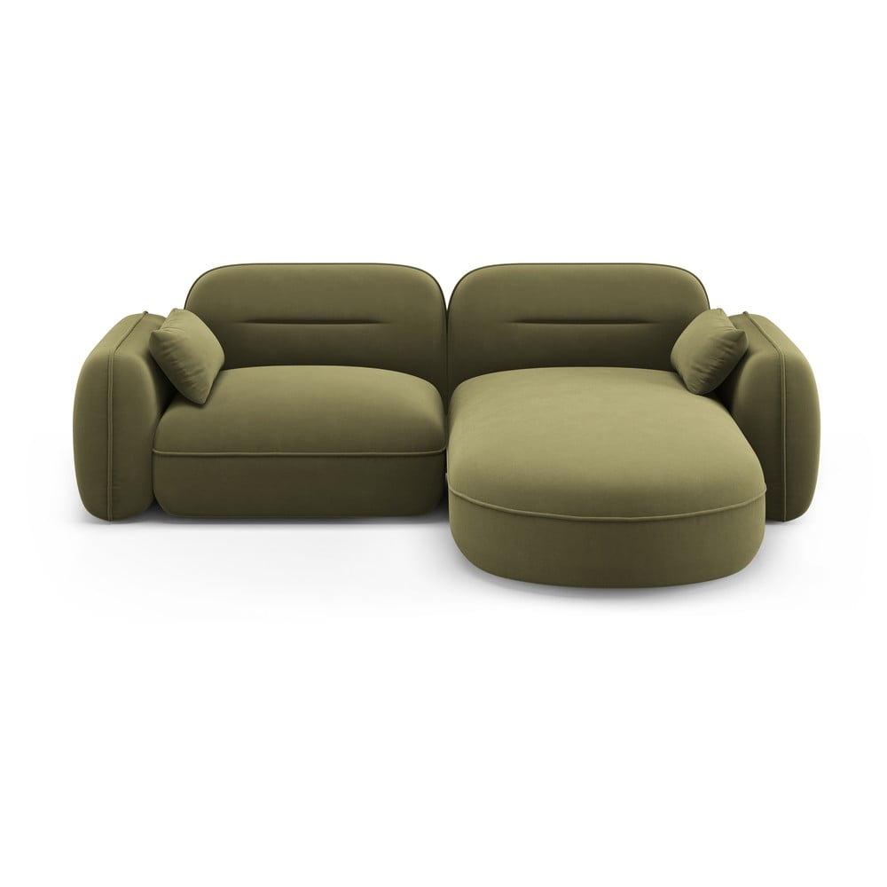 Colțar verde cu tapițerie din catifea (colț dreapta) Audrey – Interieurs 86 Colțar verde cu tapițerie din catifea (colț dreapta) Audrey – Interieurs 86